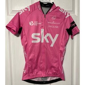 Rapha Team Sky Women Pink Cycling Jersey Short Sleeve Full Zip Size L Pinarello